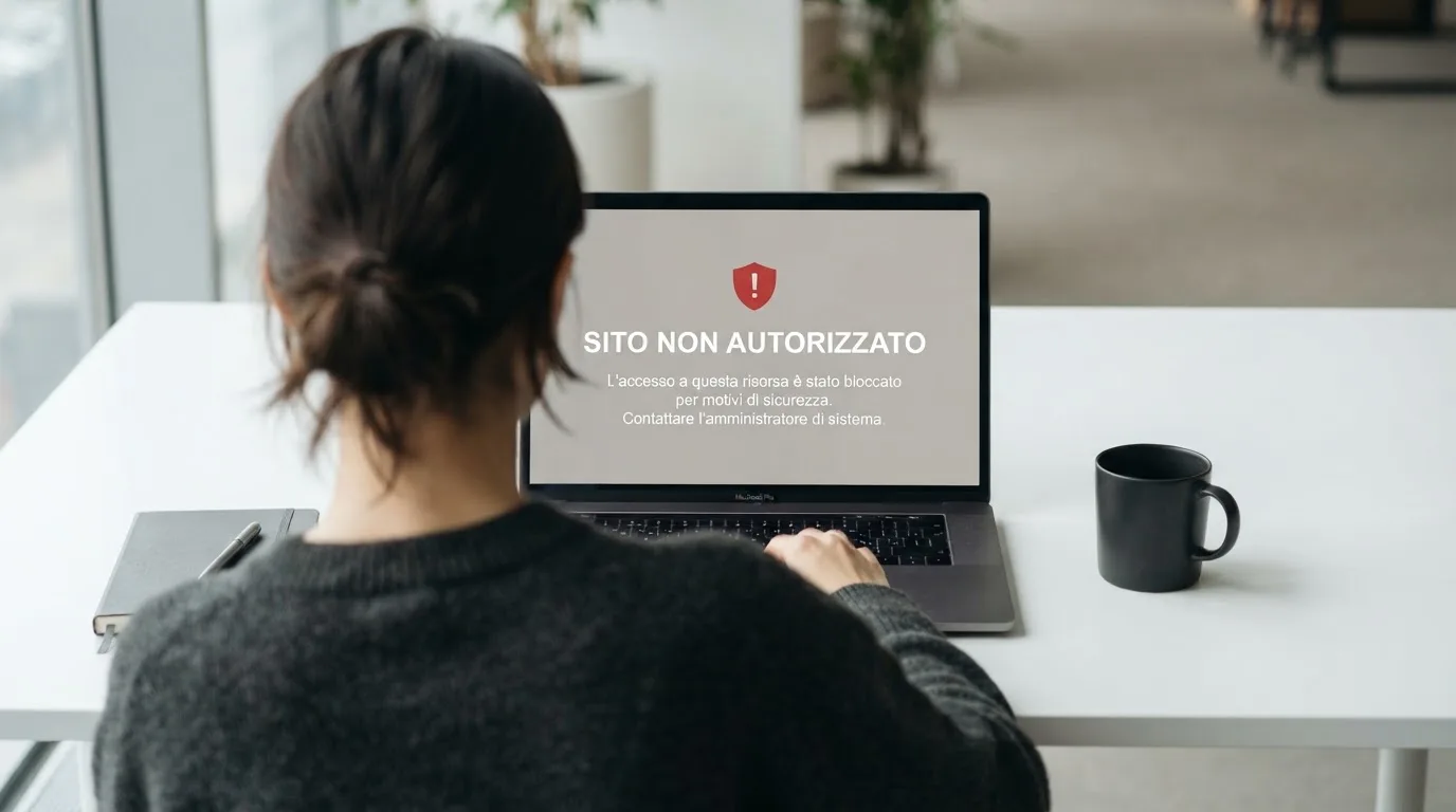 Persona davanti a un portatile che legge una pagina informativa sul gioco online in Italia — casino deposito minimo 1 euro