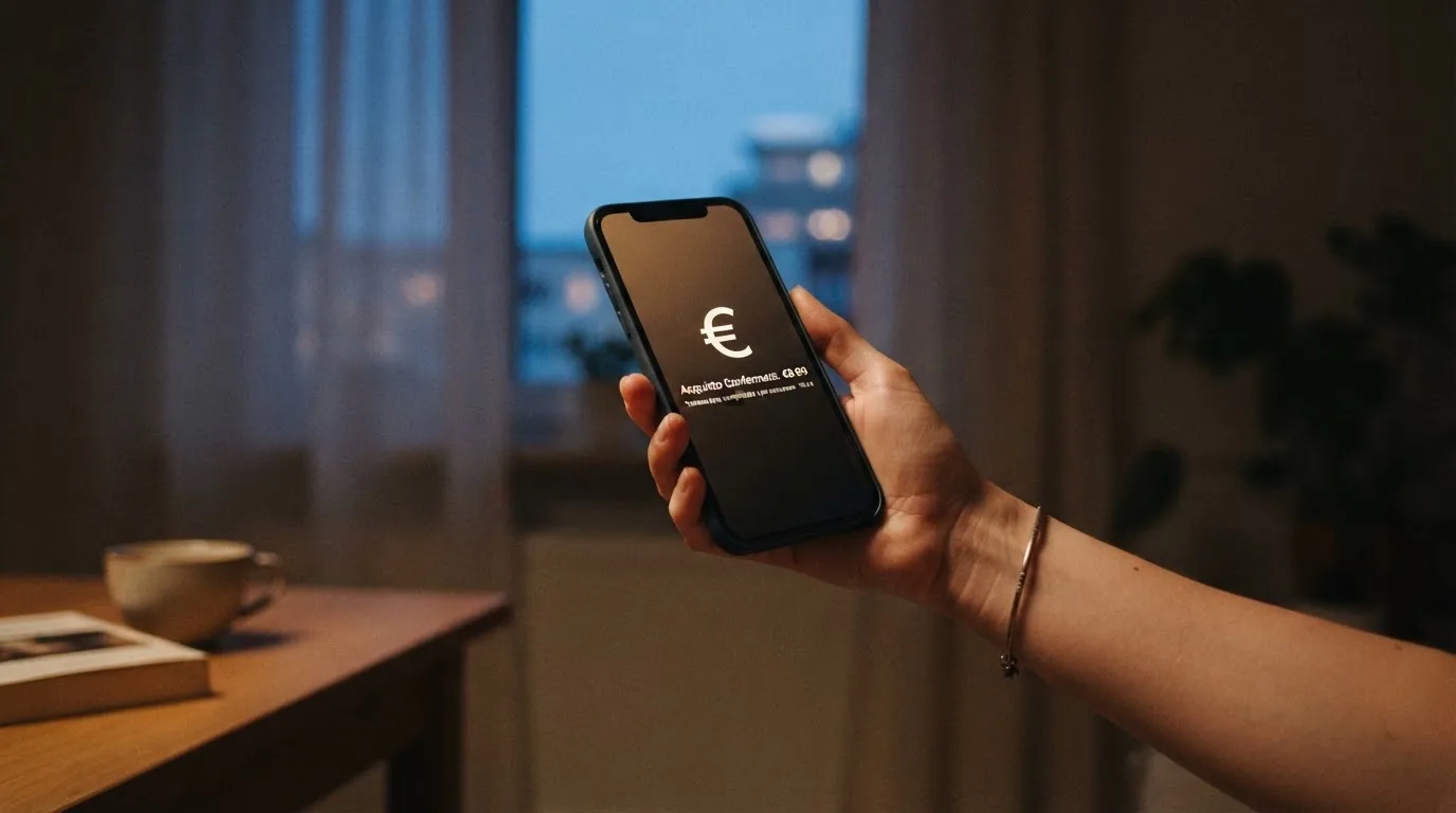 Mano che tiene uno smartphone accanto a una finestra, luce serale tranquilla — casino online italiani autorizzati aams
